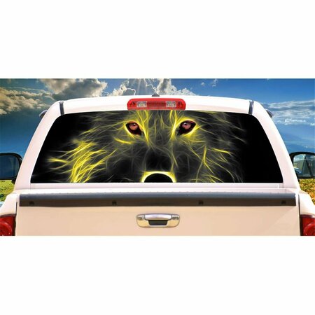 ENTRETENIMIENTO Neon Wolf Rear Window Graphic Truck View Thru Vinyl Decal EN3253414
